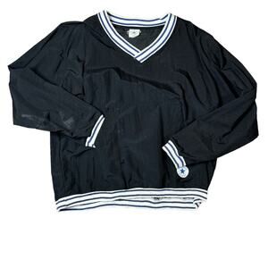 Vintage Converse All Star Black Nylon Pullover Jacket Bowdoin Colors M/L
